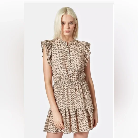 Joie Krystina C Dress in Melon Silk Cotton Blend. Size Medium - Picture 2 of 8